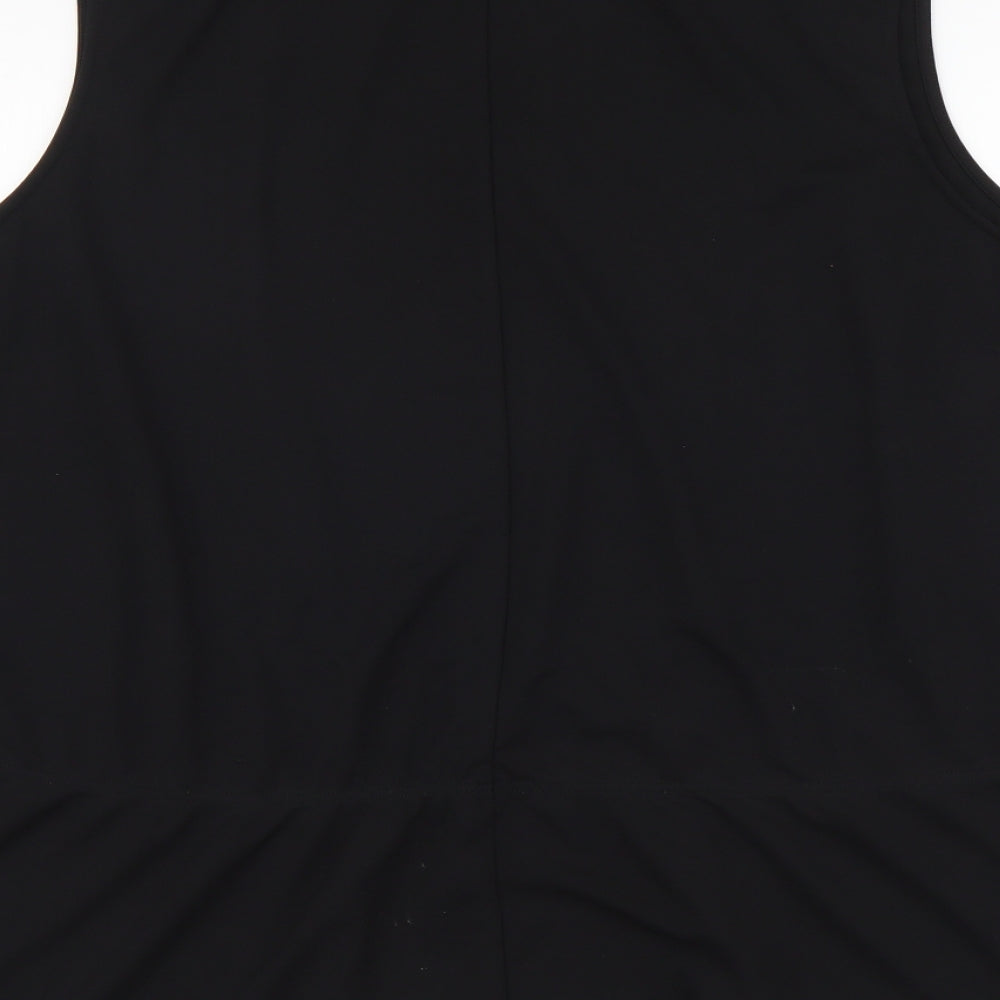 Carmakoma Womens Black Polyester Basic Tank Size L Round Neck