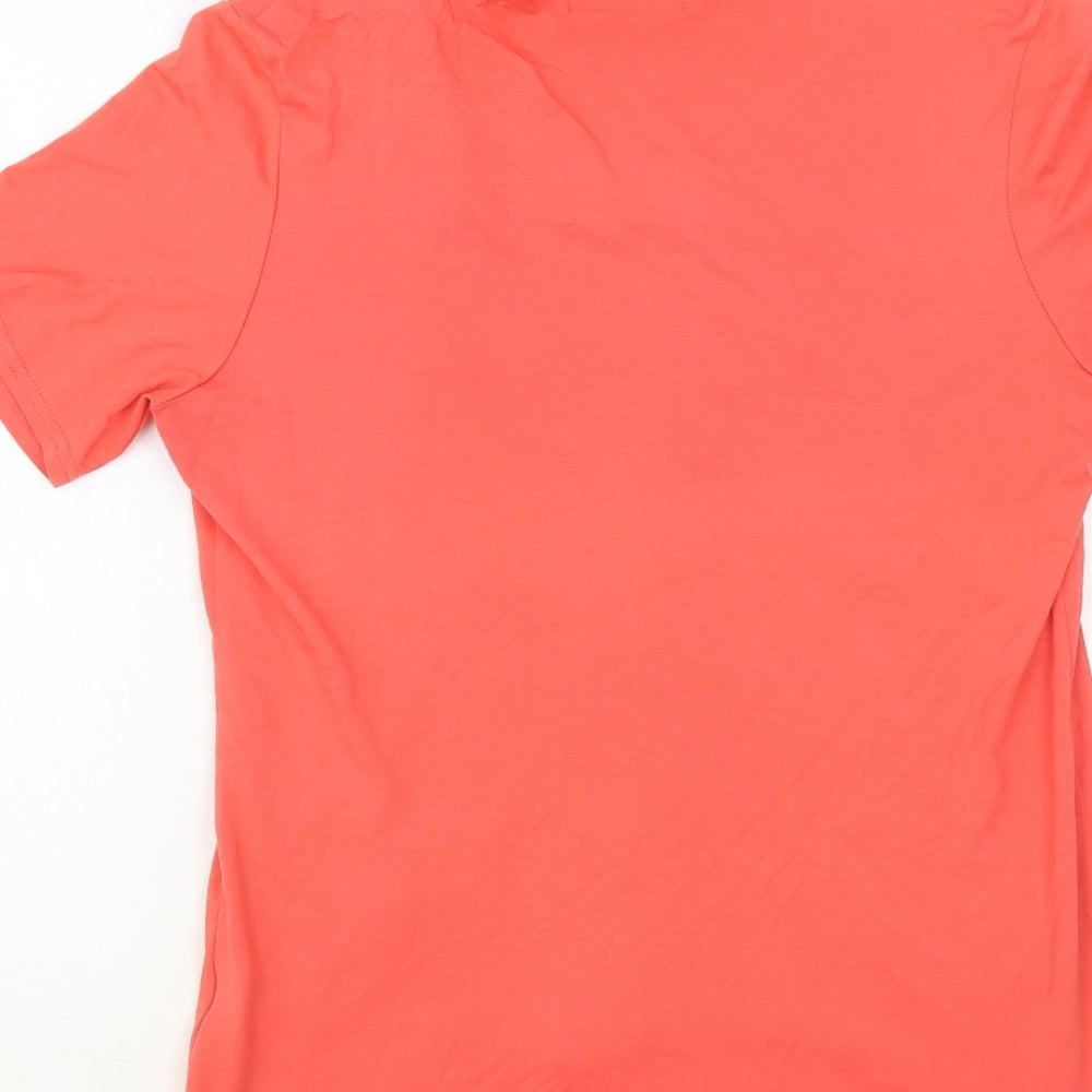 Gerard Womens Orange Geometric Viscose Basic Blouse Size 14 Round Neck