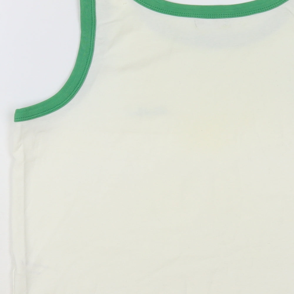 LA Gear Womens White Cotton Basic Tank Size XL Round Neck