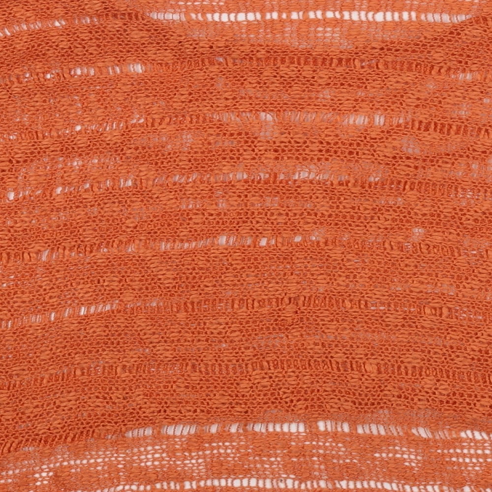 Vouley Vous Womens Orange Round Neck Acrylic Pullover Jumper Size M