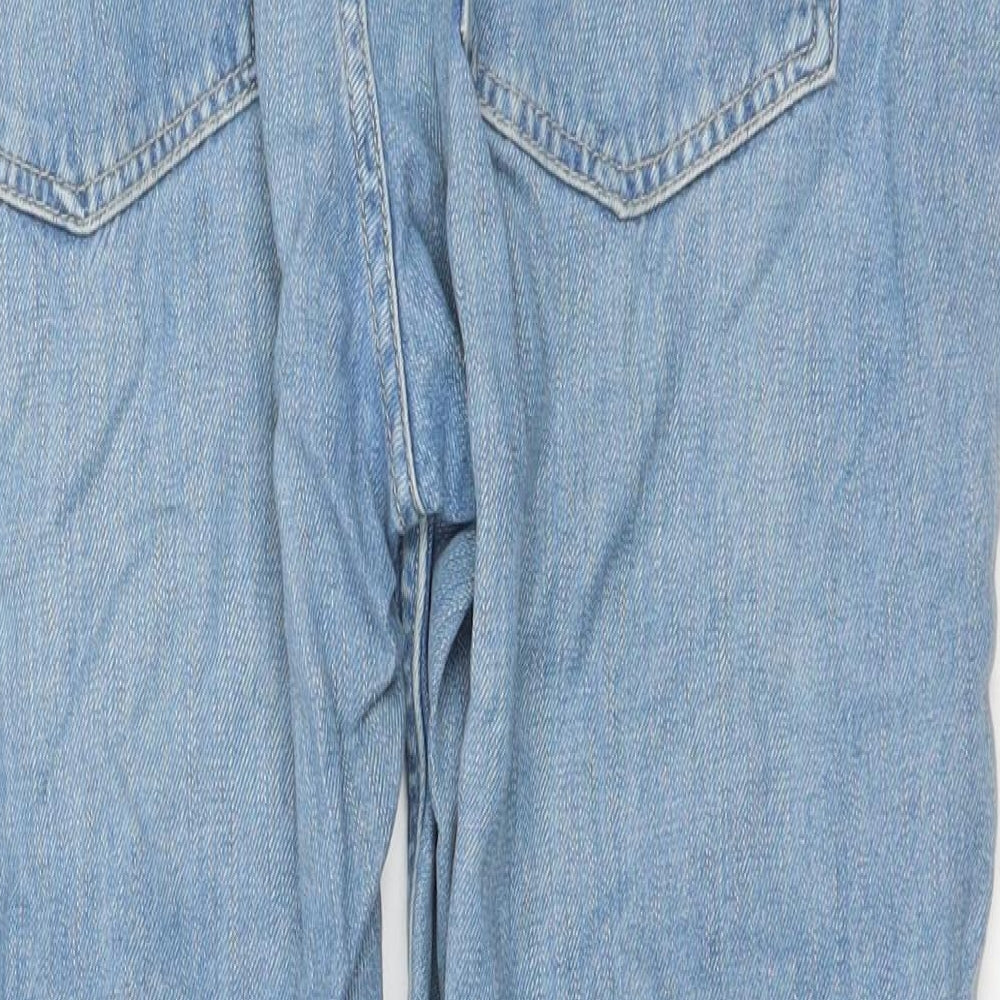 Topshop Mens Blue Cotton Straight Jeans Size 35 in L26 in Regular Button