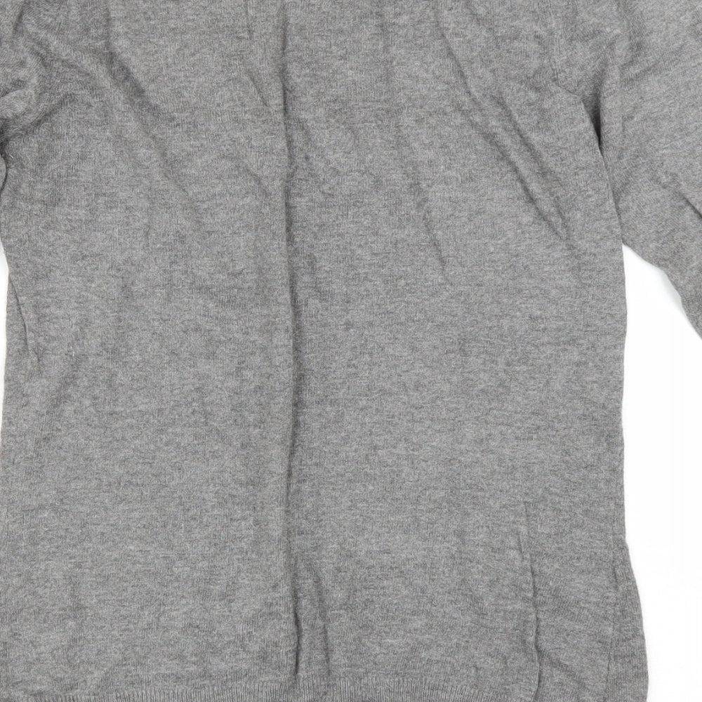 NEXT Womens Grey Boat Neck Cotton Pullover Jumper Size 8