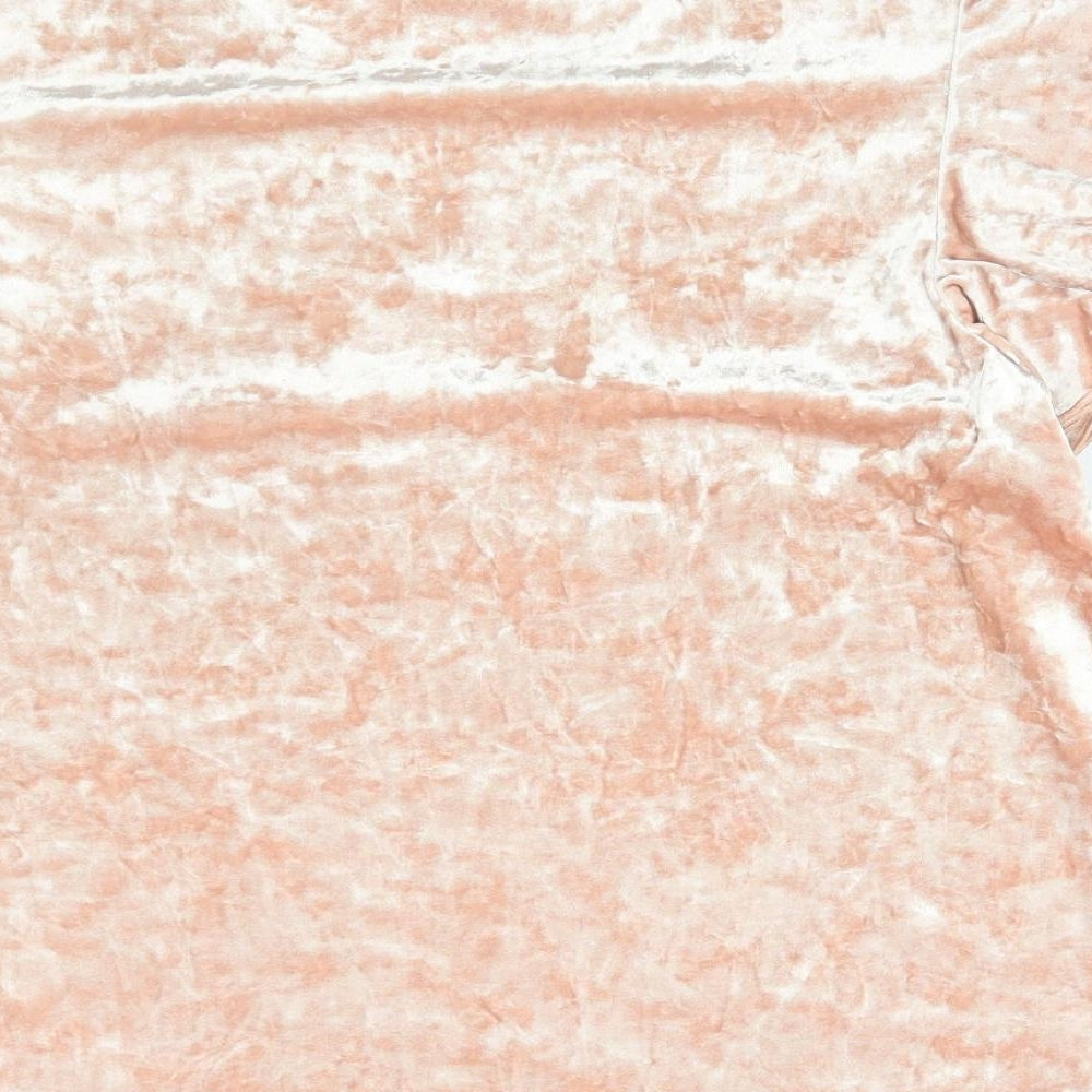 New Look Womens Pink Polyester Basic Blouse Size 14 Round Neck