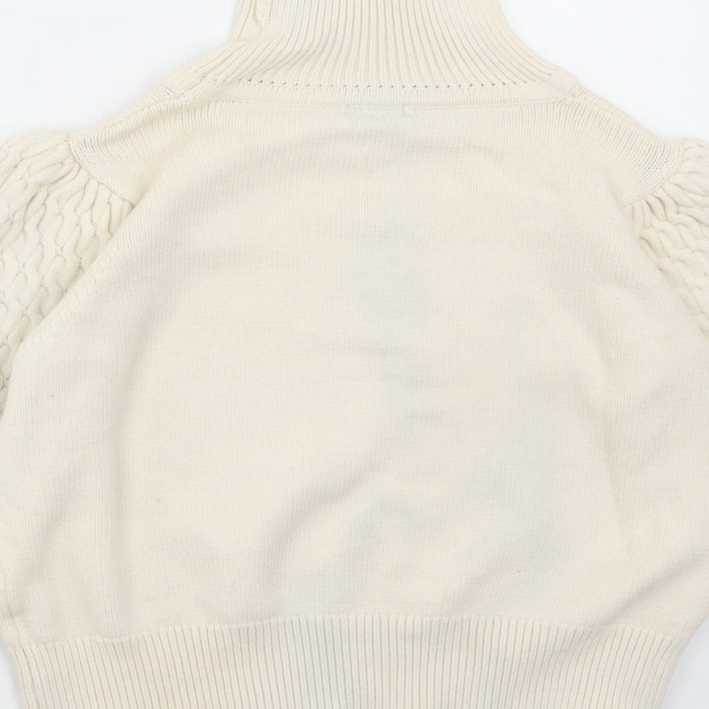Nasty Gal Womens Ivory Roll Neck Viscose Pullover Jumper Size L