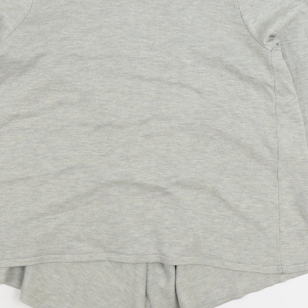 Very Womens Grey V-Neck Acrylic Cardigan Jumper Size 8