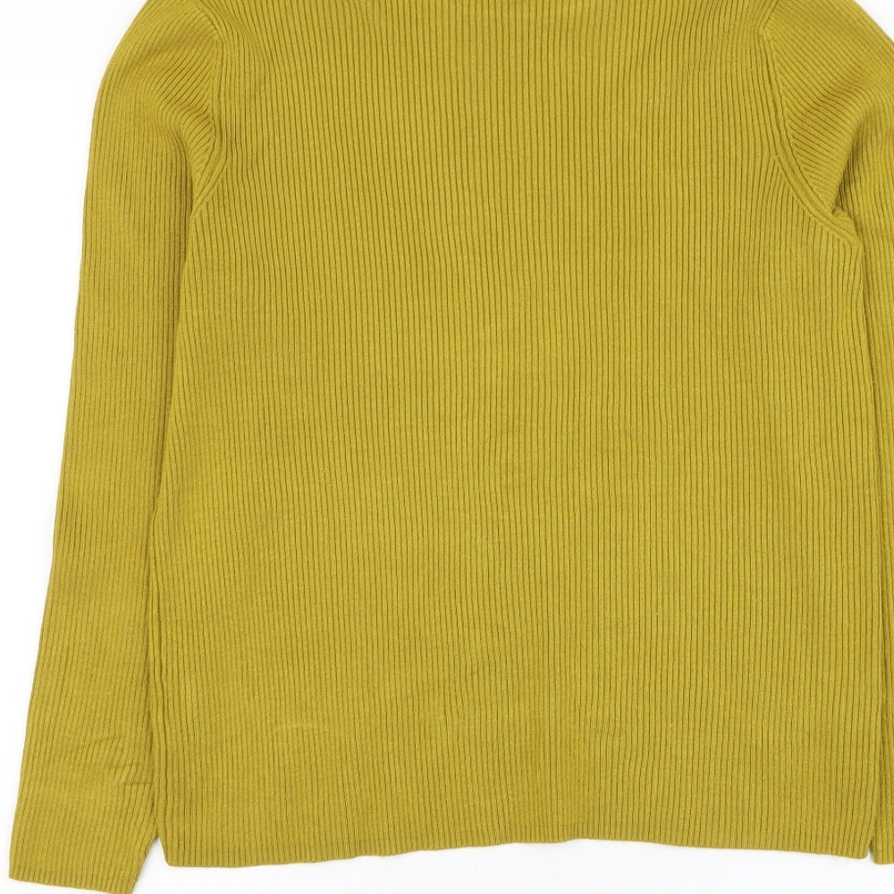 Preworn Womens Yellow Roll Neck Polyester Pullover Jumper Size M