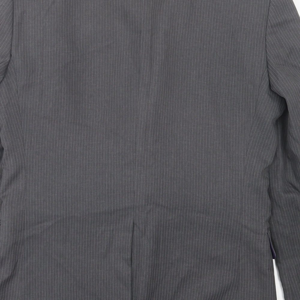 Taylor & Wright Mens Grey Striped Polyacrylate Fibre Jacket Suit Jacket Size 38