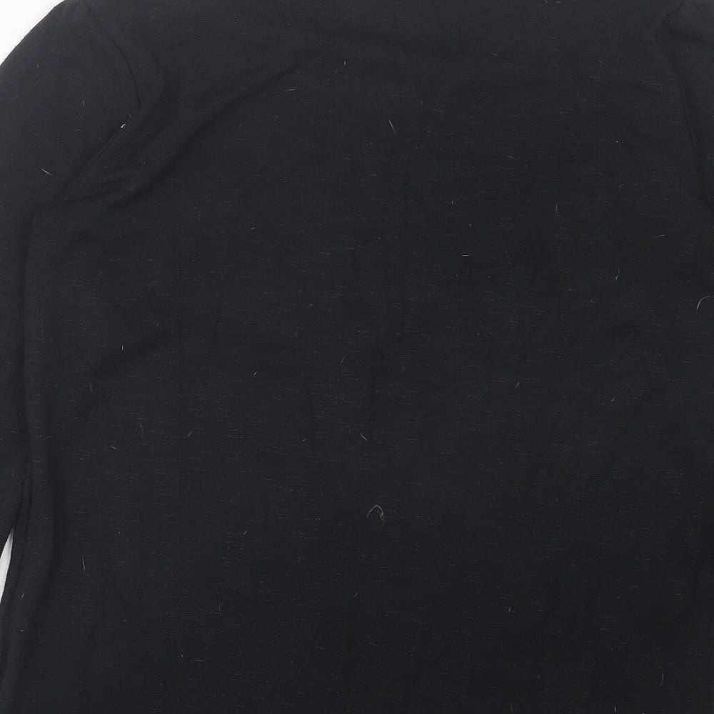 Papaya Womens Black Crew Neck Viscose Pullover Jumper Size 8