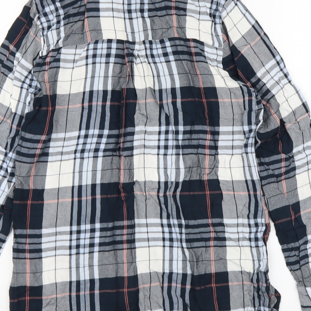 Oasis Womens Multicoloured Plaid Viscose Basic Button-Up Size 8 Collared