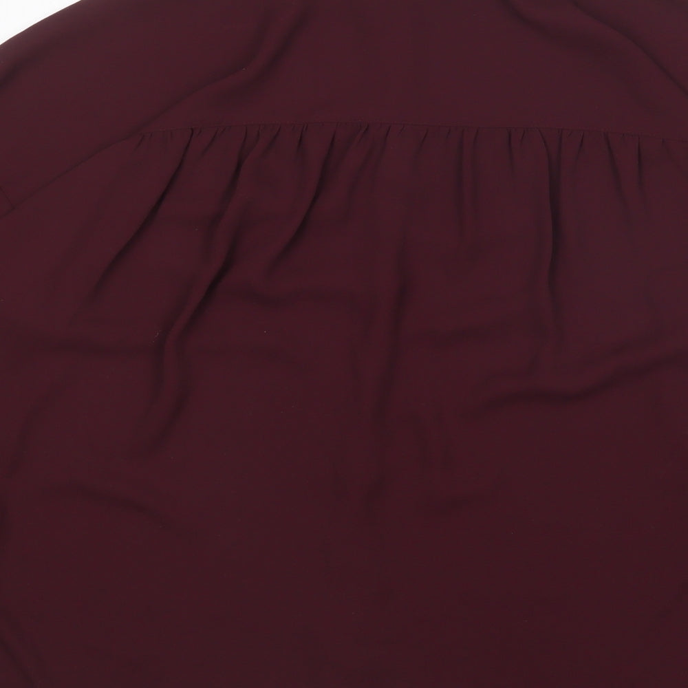 Warehouse Womens Purple Polyester Basic Blouse Size 12 Collared