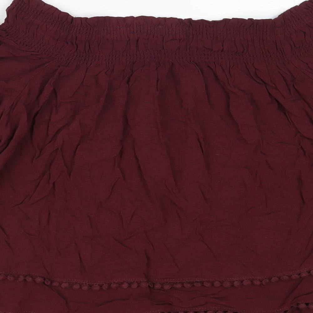 New Look Womens Purple Viscose Basic Blouse Size 10 Off the Shoulder