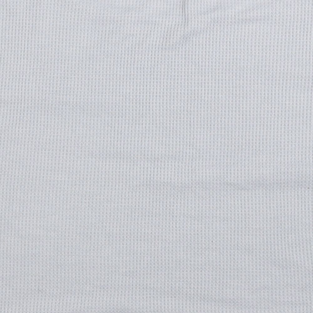 Preworn Womens Grey Polyester Cropped T-Shirt Size XL Boat Neck - Waffle Knit
