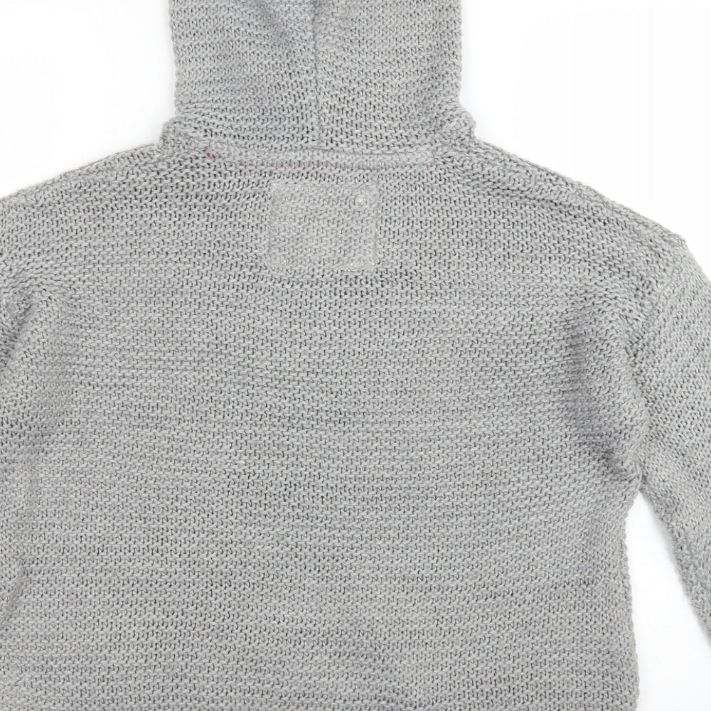 New Look Womens Grey Round Neck Acrylic Pullover Jumper Size S