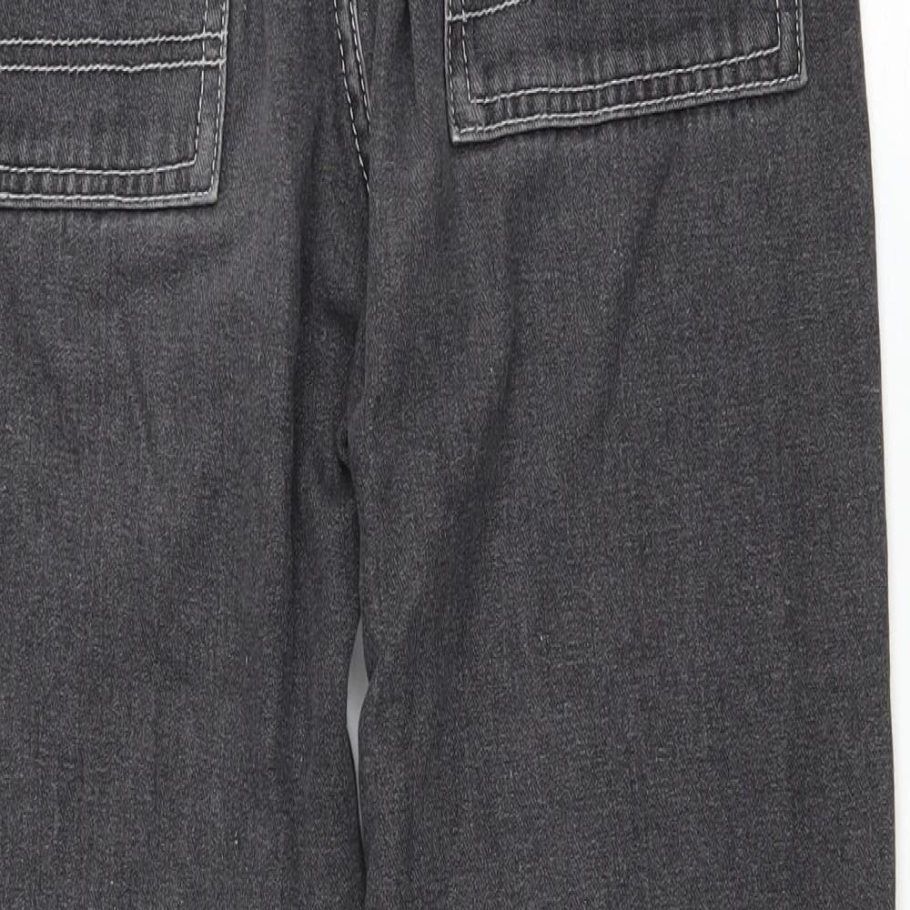 Preworn Womens Grey Polyester Straight Jeans Size L L26 in Regular Zip