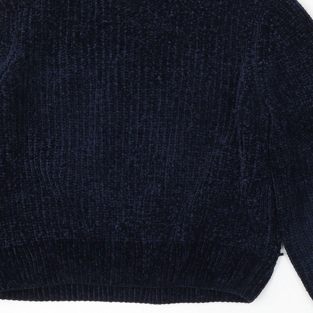H&M Womens Blue Round Neck Polyester Pullover Jumper Size S