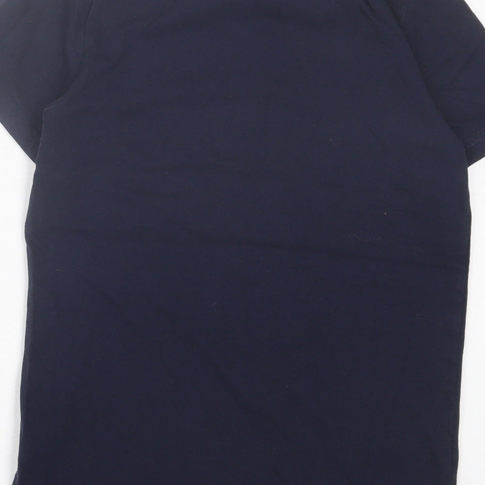 TU Boys Blue Cotton Basic T-Shirt Size 9 Years Crew Neck Pullover - Merry Rex-Mas