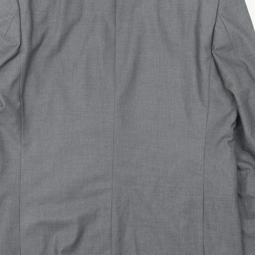 Occasions Mens Grey Polyester Jacket Suit Jacket Size 42