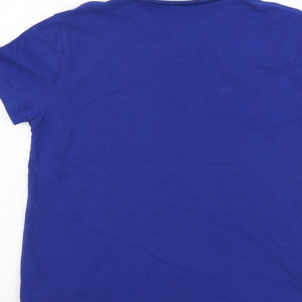 F&F Boys Blue Cotton Basic Polo Size 8-9 Years Collared Button