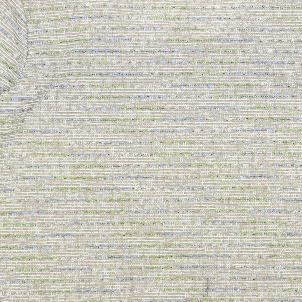 Marks & Spencer Womens Grey Round Neck Striped Polyester Pullover Jumper Size 18 - Lace Trim