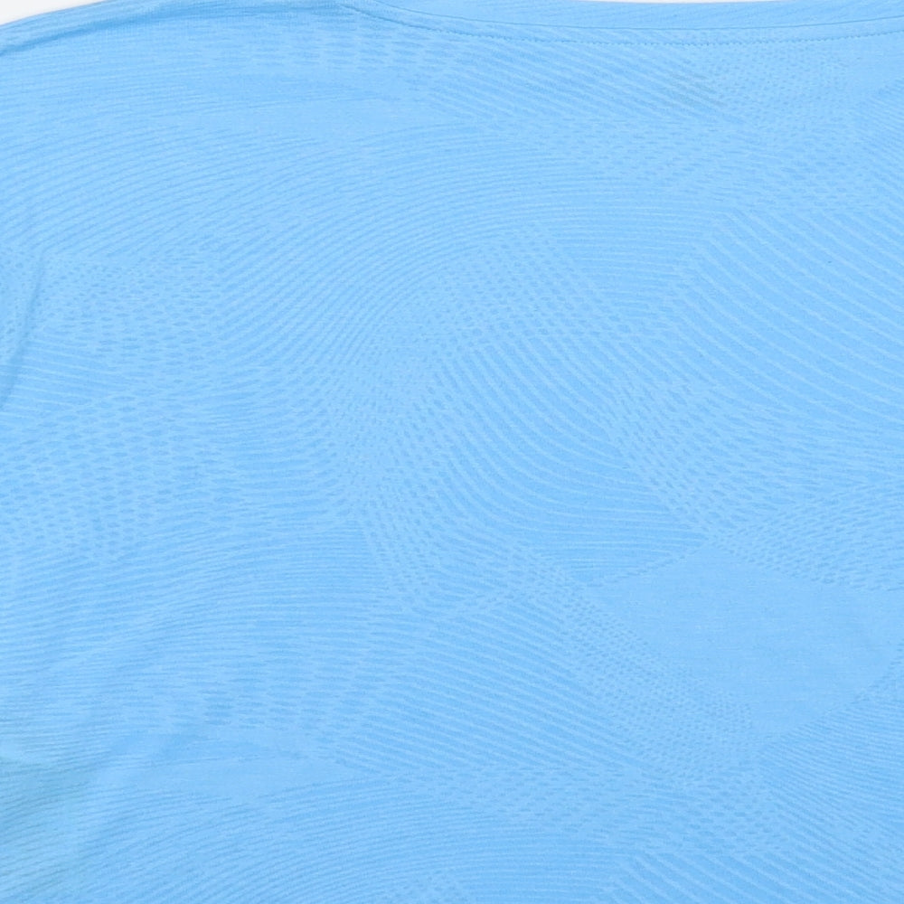 Marks & Spencer Girls Blue Geometric Polyester Pullover T-Shirt Size 11-12 Years Crew Neck Pullover