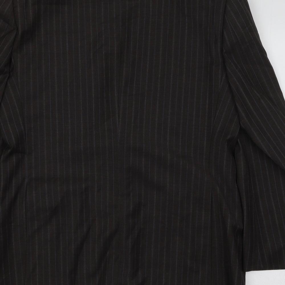 REMUS Mens Brown Striped Wool Jacket Suit Jacket Size 40