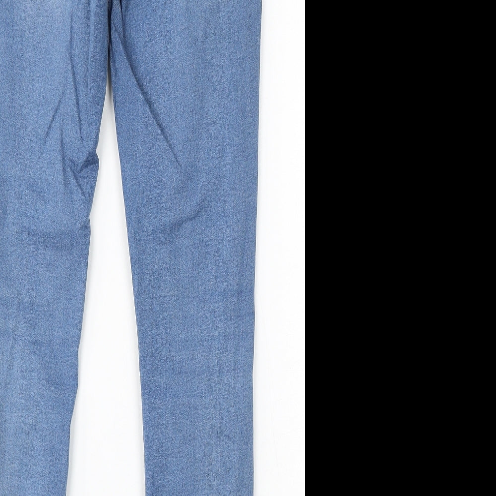 Marks & Spencer Womens Blue Cotton Skinny Jeans Size 12 L28 in Regular