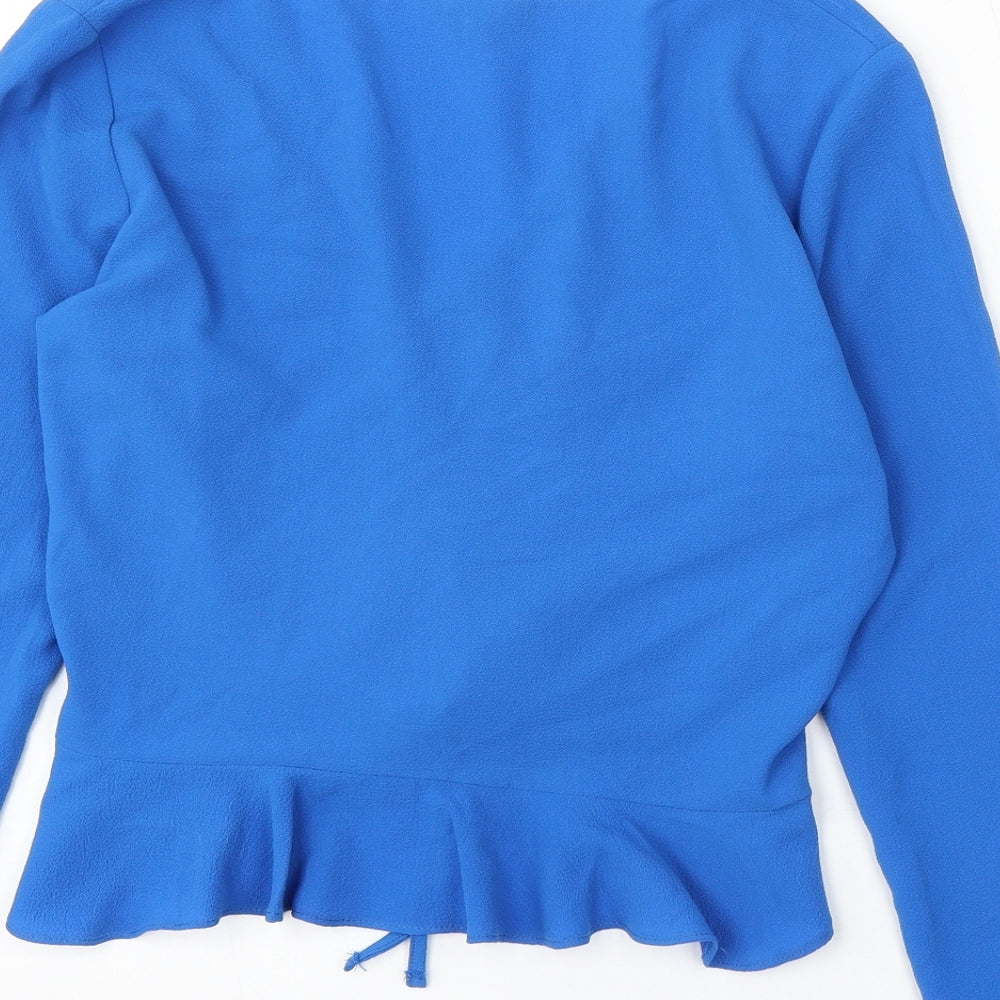 Topshop Womens Blue V-Neck Polyester Pullover Jumper Size 8