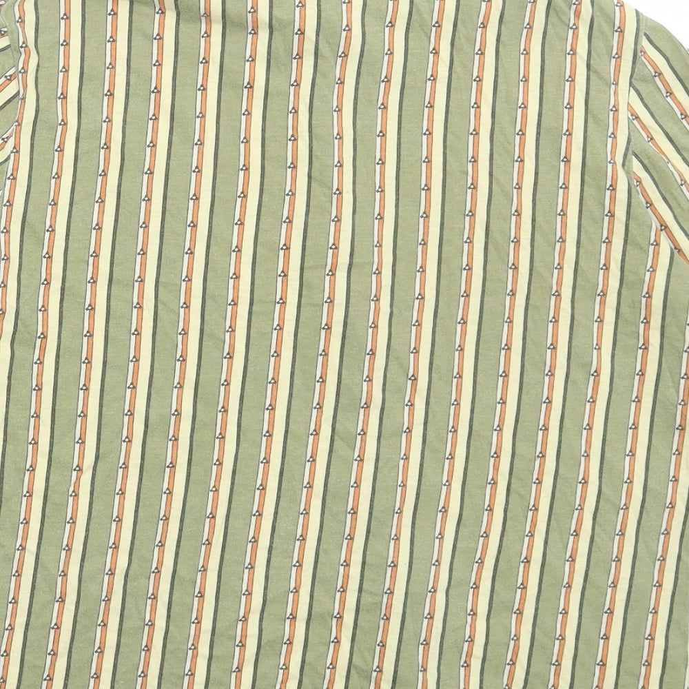 Essentials Mens Multicoloured Striped Polyester Button-Up Size S Collared Button