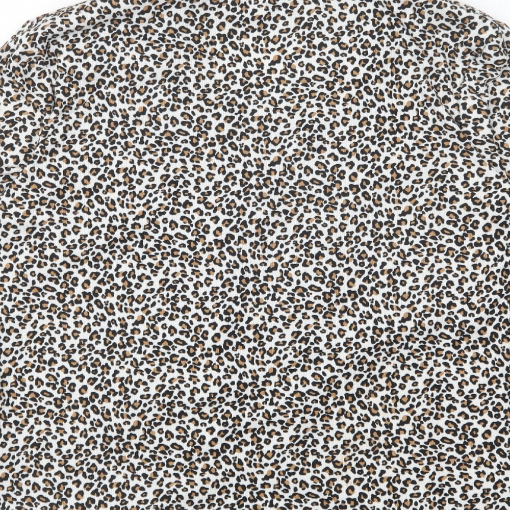 Gerard Womens Multicoloured Animal Print Polyester Basic Button-Up Size 16 Collared - Leopard Print