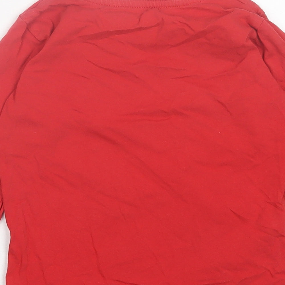 Dunnes Stores Boys Red Cotton Basic Casual Size 4 Years Crew Neck Pullover - Christmas