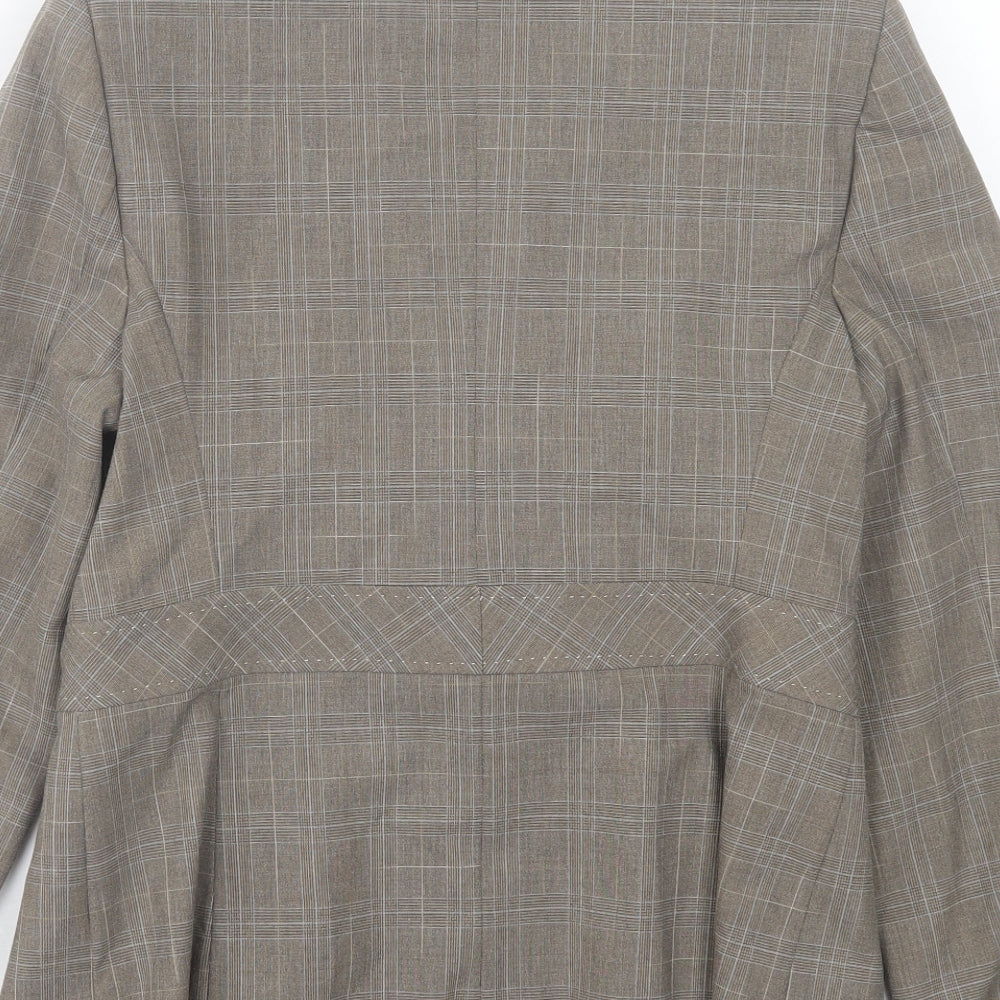 NEXT Womens Grey Plaid Jacket Blazer Size 12 Button
