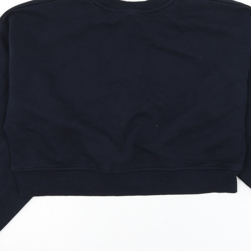 Primark Womens Blue Cotton Pullover Sweatshirt Size 6 Pullover - Cropped