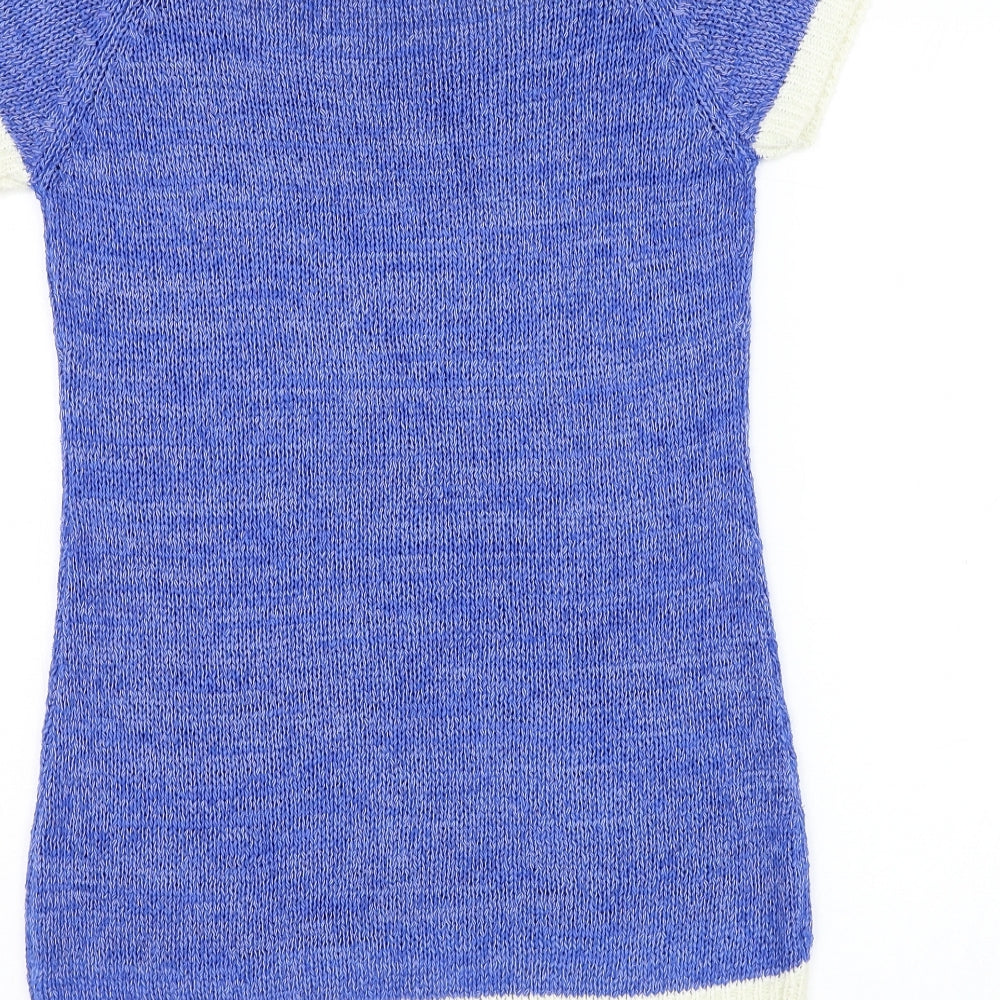 Originals Womens Blue Scoop Neck Acrylic Pullover Jumper Size M