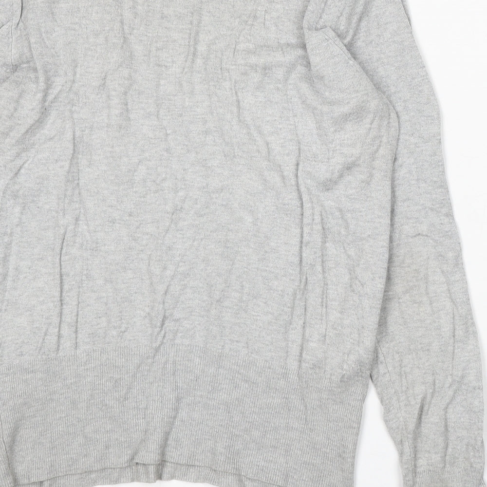 Dorothy Perkins Womens Grey V-Neck Acrylic Pullover Jumper Size 16