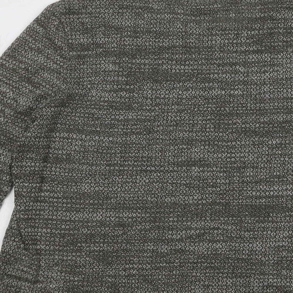 New Look Womens Green Round Neck Geometric Polyester Pullover Jumper Size 12