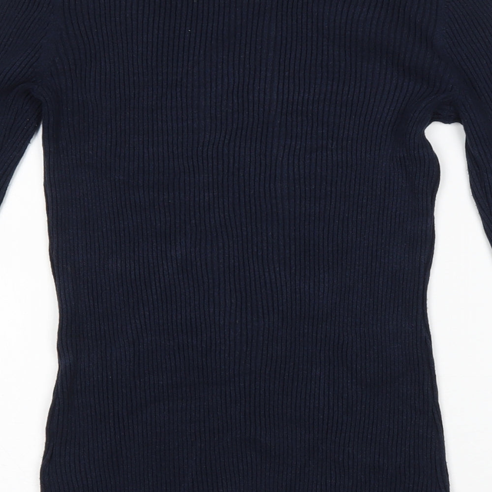 H&M Womens Blue Round Neck Viscose Pullover Jumper Size M