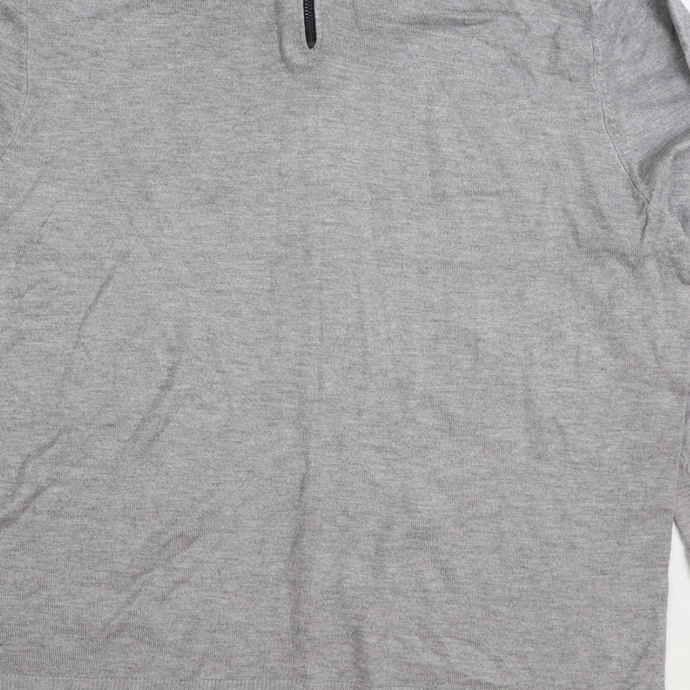 Papaya Womens Grey Collared Viscose Pullover Jumper Size 14