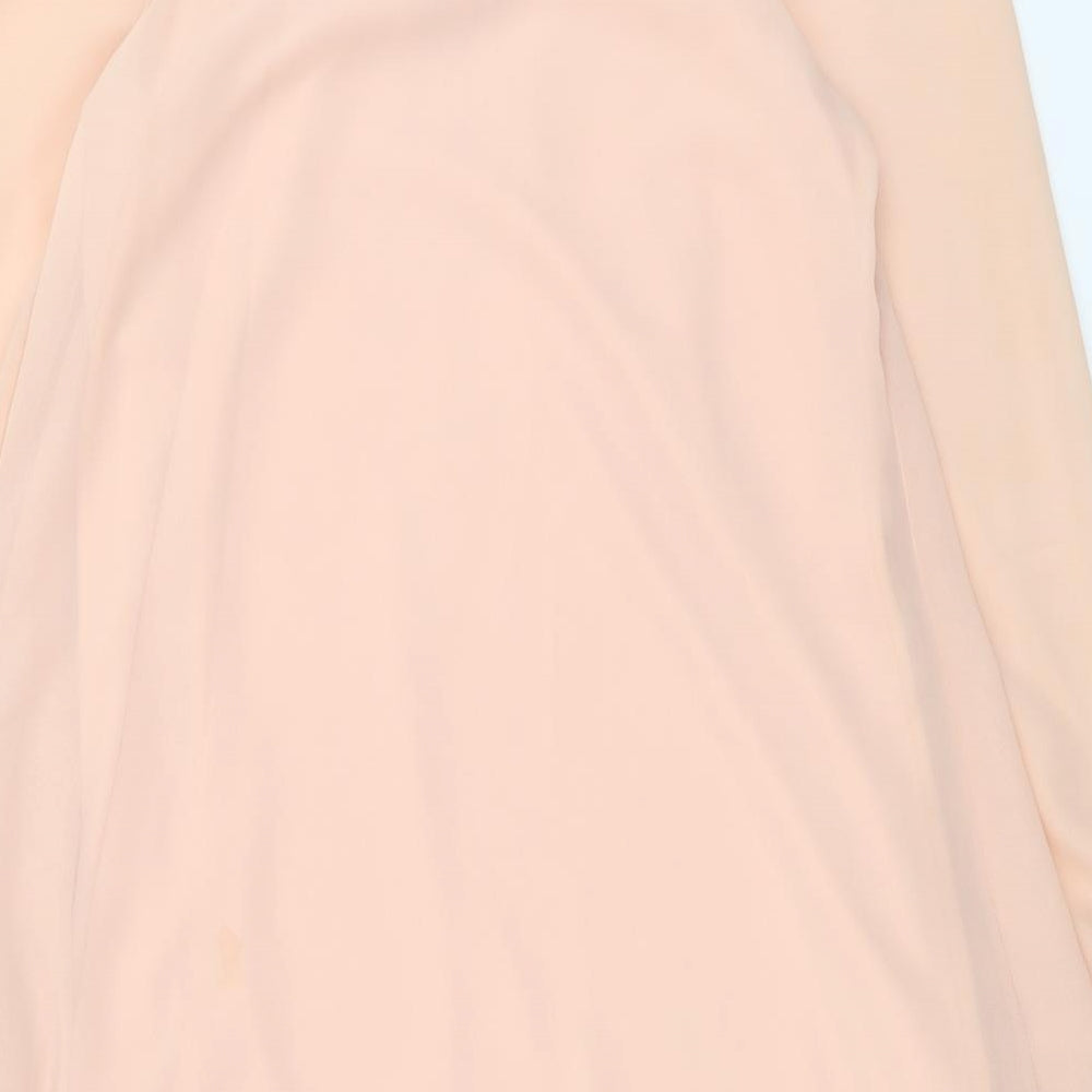 Exhibit Womens Pink Polyester A-Line Size 8 Square Neck Pullover