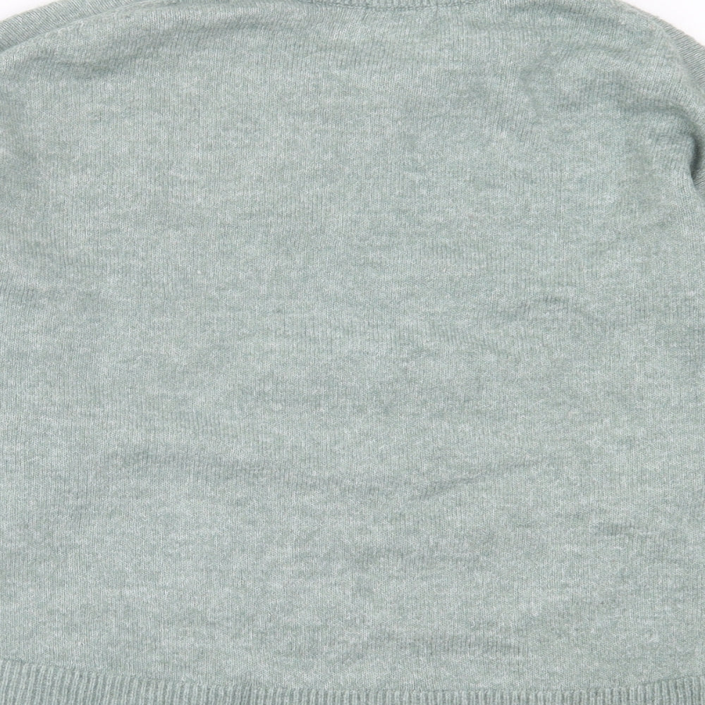 H&M Womens Green Crew Neck Acrylic Pullover Jumper Size S