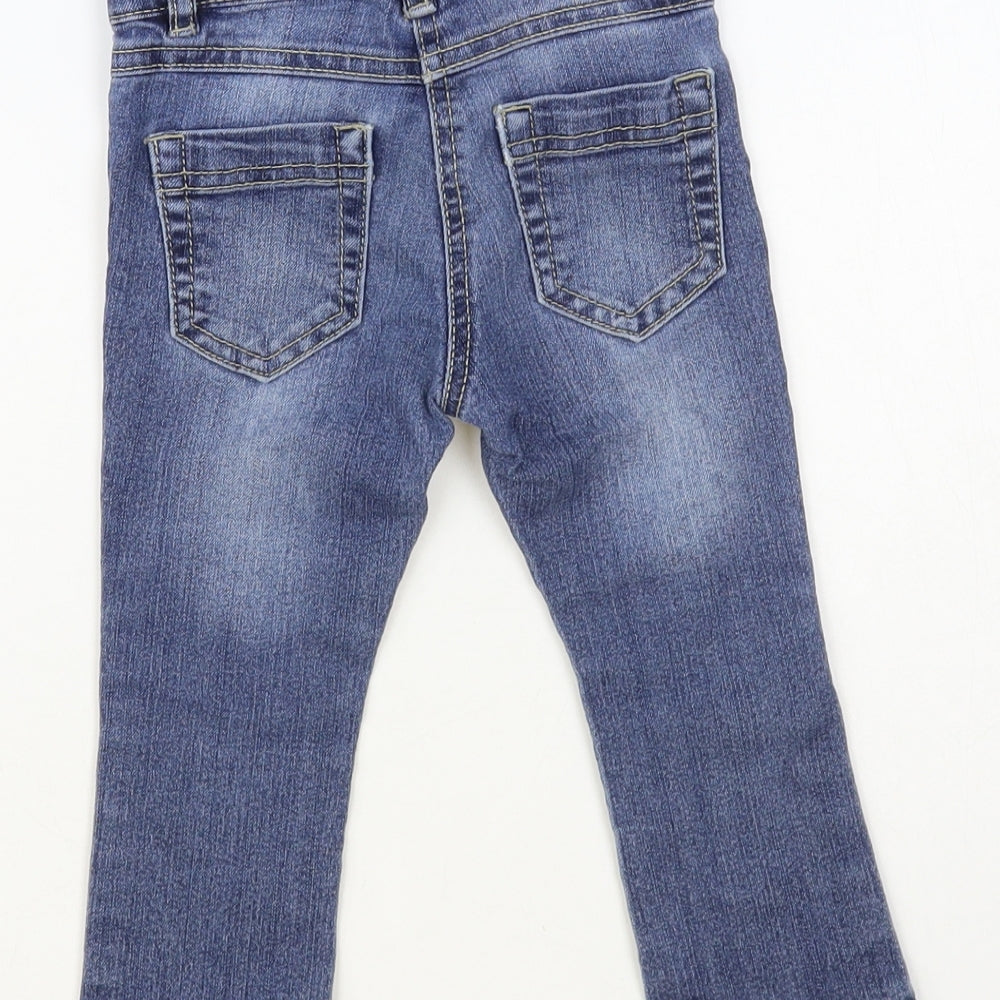United Colors of Benetton Boys Blue Cotton Straight Jeans Size 2 Years Regular Button
