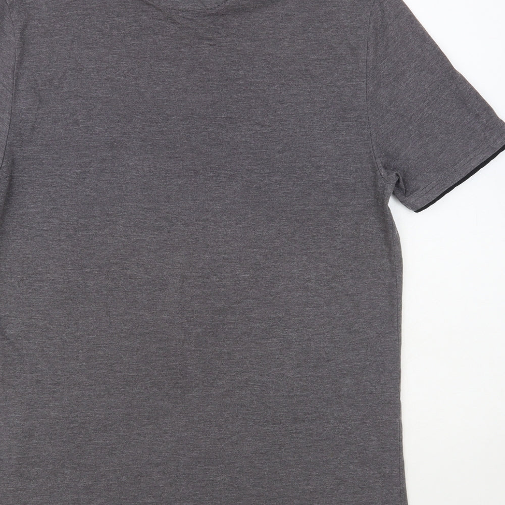 Nineteen Twenty Two Mens Grey Cotton Polo Size S Collared Button