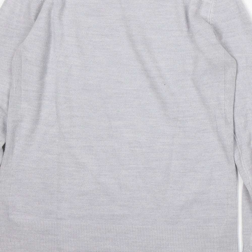 Dorothy Perkins Womens Grey Round Neck Acrylic Pullover Jumper Size 6
