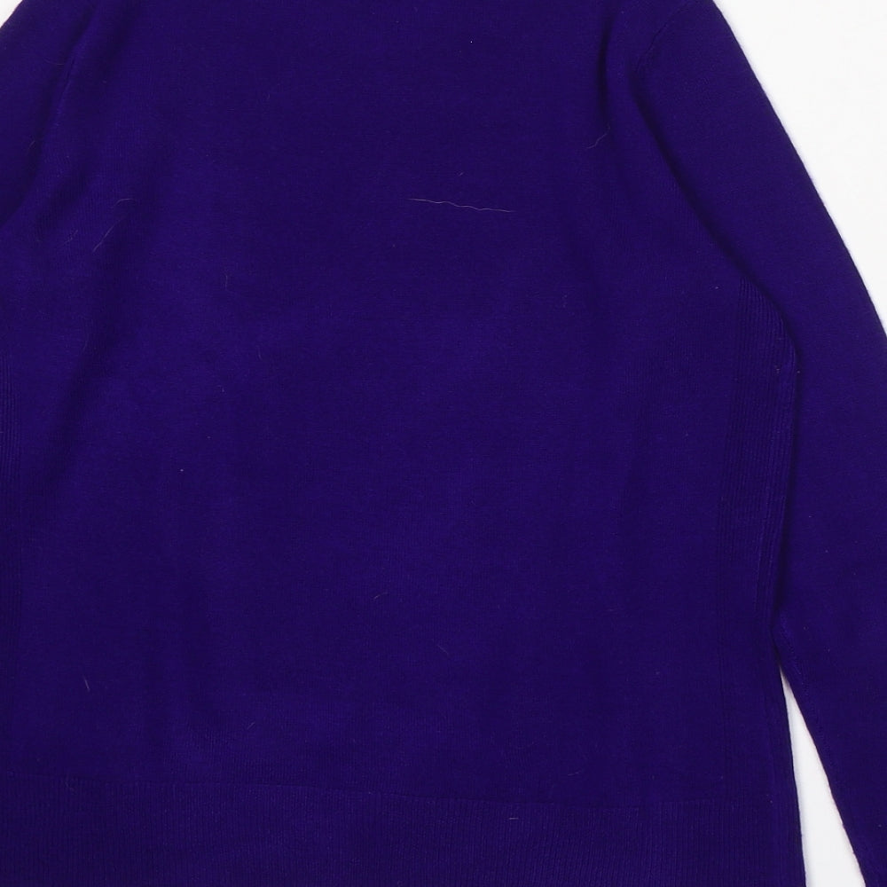 Dorothy Perkins Womens Purple Round Neck Acrylic Pullover Jumper Size 8