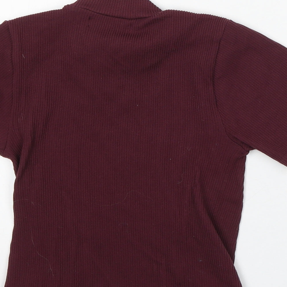 Dunnes Stores Womens Purple Mock Neck Polyester Pullover Jumper Size XS