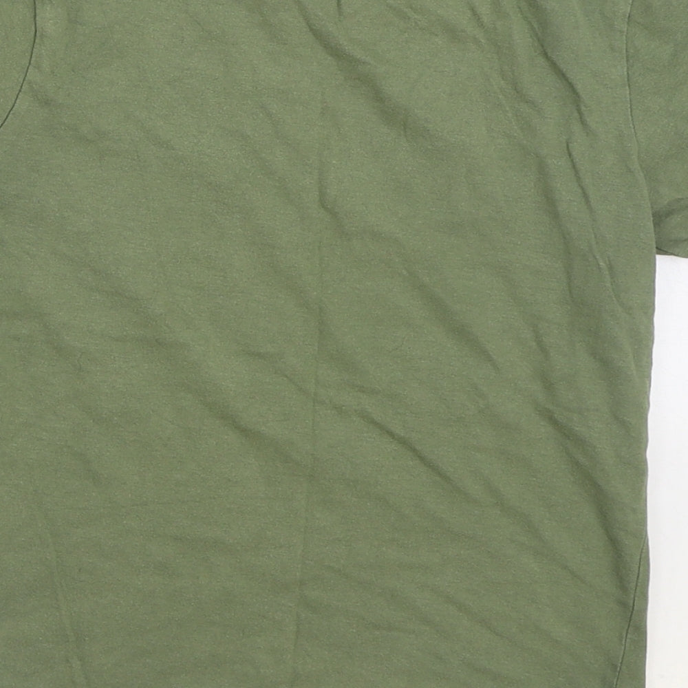 Primark Boys Green 100% Cotton Basic T-Shirt Size 8-9 Years Round Neck Pullover - Brooklyn