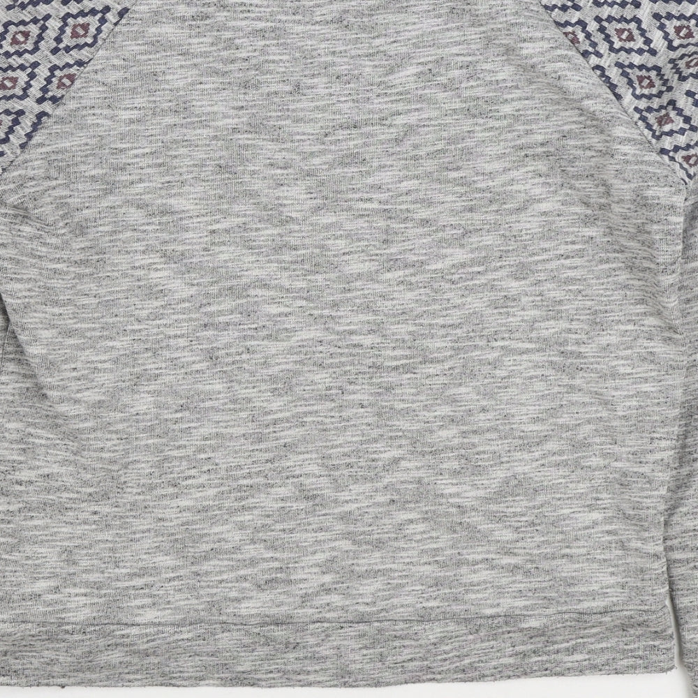 Clockhouse Womens Grey Geometric Cotton Pullover Sweatshirt Size M Pullover - Original