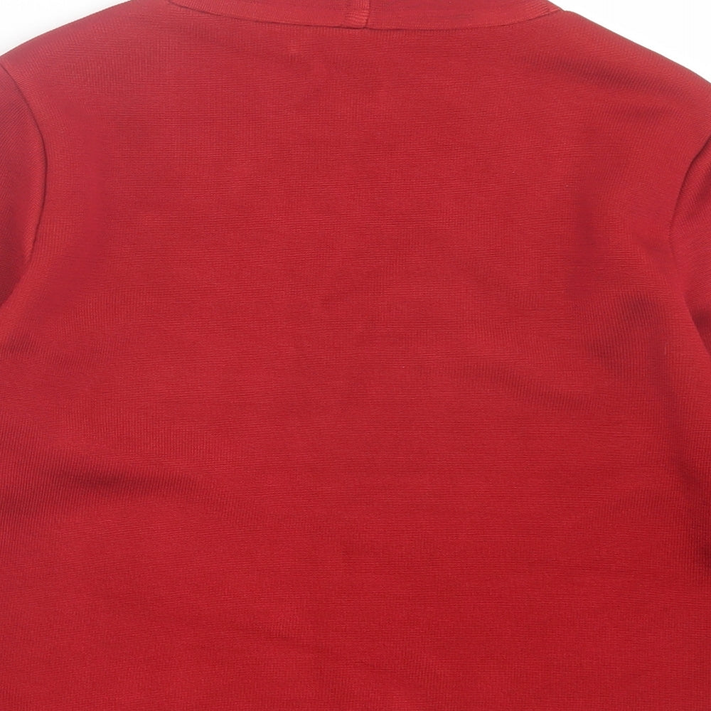 Per Una Womens Red V-Neck Viscose Cardigan Jumper Size 8