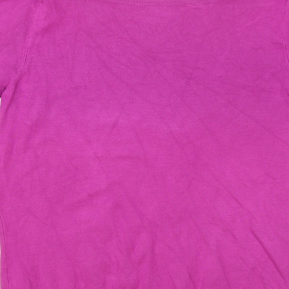 Debenhams Womens Pink Boat Neck Viscose Pullover Jumper Size 10