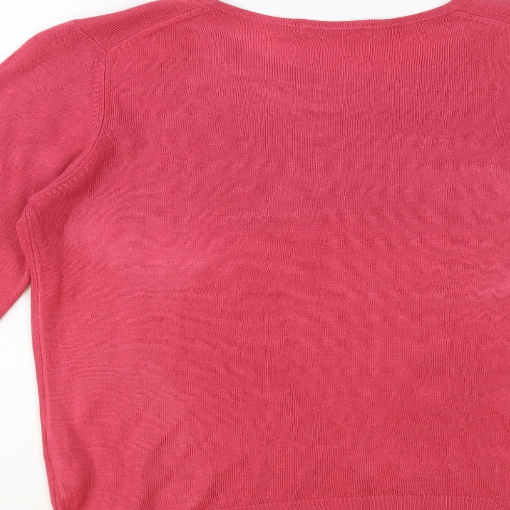 Marks & Spencer Womens Pink Round Neck Acrylic Pullover Jumper Size 10