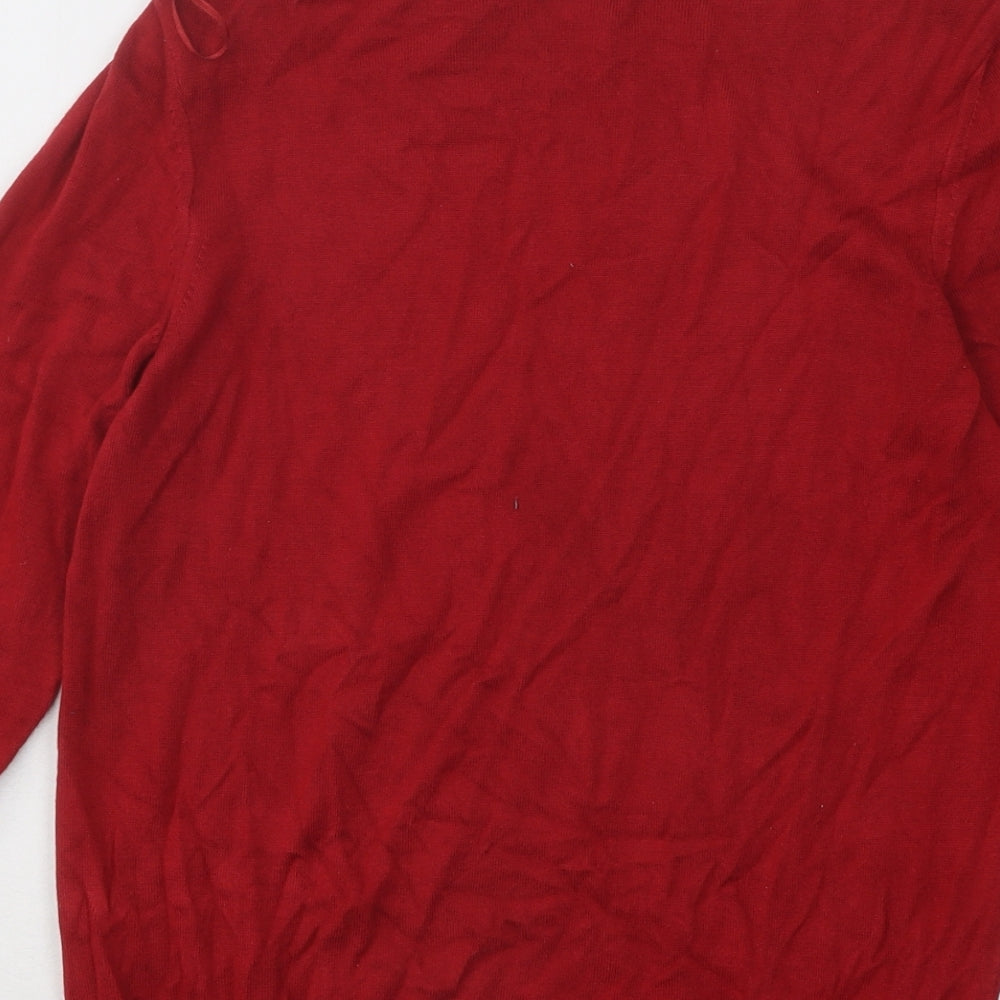 Monsoon Womens Red Boat Neck Viscose Pullover Jumper Size 10